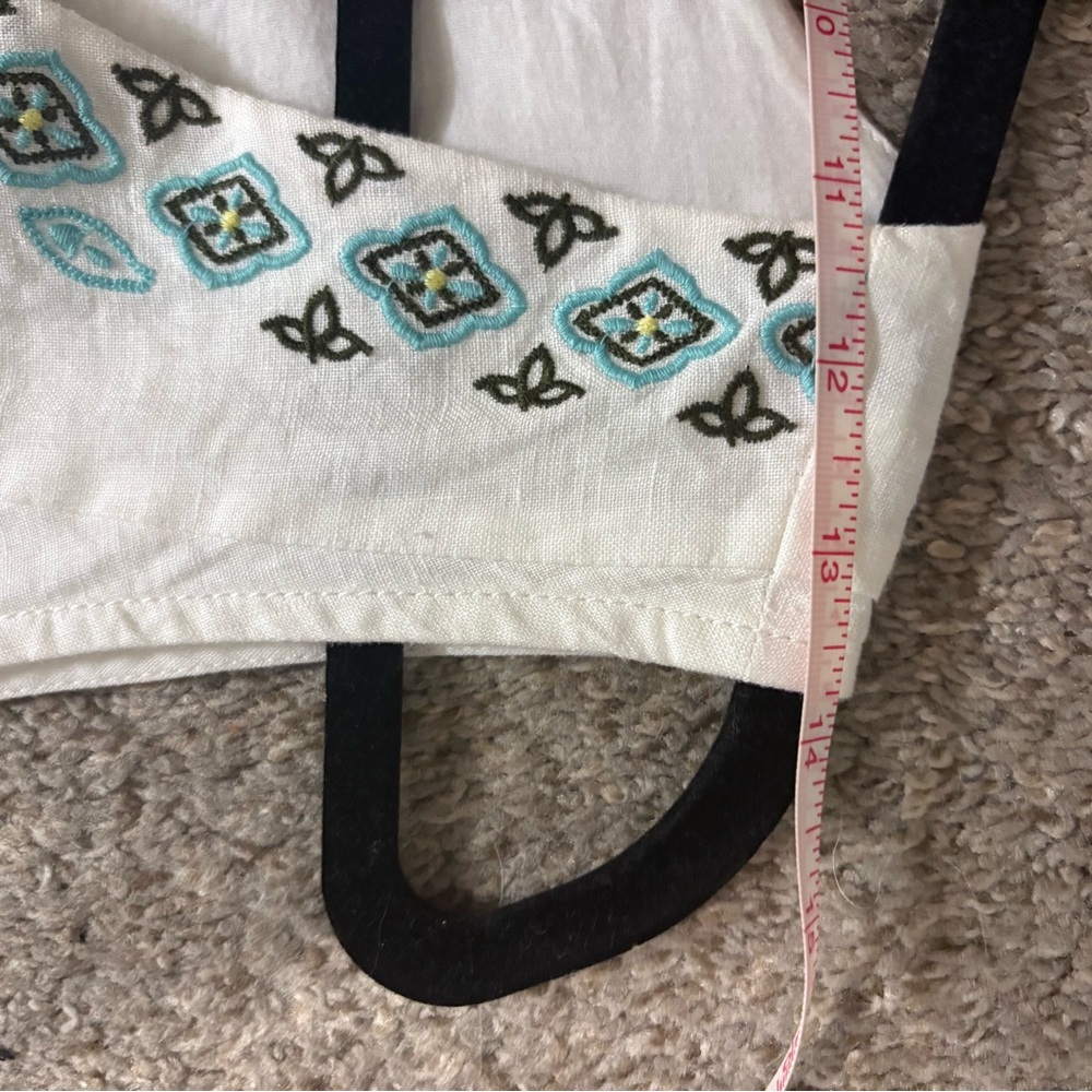 J. Jill White sleeveless dress with Blue & brown Embroidery - Picture 11 of 14